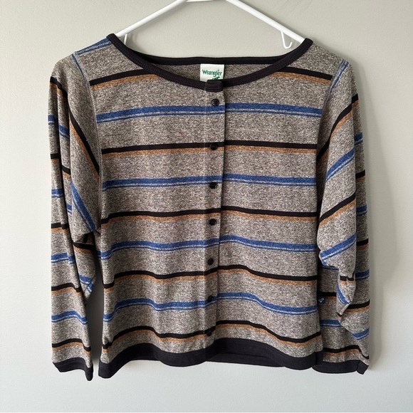 Wrangler Other - Wrangler Vintage 80's Shirt Striped Long Sleeve Medium Button Henley Retro